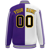 Custom Full-Snap Two Tone College Jacket Lightweight Stitched Letters Logo Size S-6XL