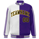 Custom Full-Snap Two Tone College Jacket Lightweight Stitched Letters Logo Size S-6XL