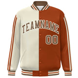 Custom Full-Snap Two Tone College Jacket Lightweight Stitched Letters Logo Size S-6XL