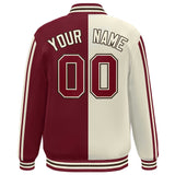 Custom Full-Snap Two Tone Lightweight College Jacket Stitched Text Logo Size S-6XL