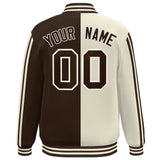 Custom Full-Snap Two Tone Lightweight College Jacket Stitched Text Logo Size S-6XL