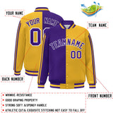 Custom Full-Snap Two Tone Lightweight College Jacket Stitched Text Logo Size S-6XL