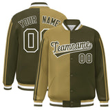 Custom Full-Snap Two Tone Letterman Jackets Stitched Letters Logo for Men