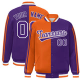 Custom Full-Snap Two Tone Letterman Jackets Stitched Letters Logo for Men