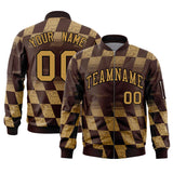 Custom Full-Zip Color Block Letterman Jackets Stitched Letters Logo for Men