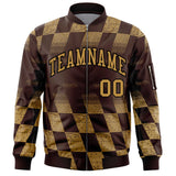 Custom Full-Zip Color Block Letterman Jackets Stitched Letters Logo for Men