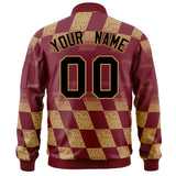 Custom Full-Zip Color Block Letterman Jackets Stitched Letters Logo for Men