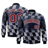 Custom Full-Zip Color Block Letterman Jackets Stitched Letters Logo for Men