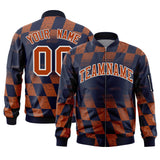 Custom Full-Zip Color Block Letterman Jackets Stitched Letters Logo for Men