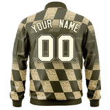 Custom Full-Zip Color Block Letterman Jackets Stitched Letters Logo for Men