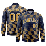 Custom Full-Zip Color Block Letterman Jackets Stitched Letters Logo for Men