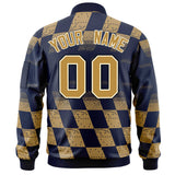 Custom Full-Zip Color Block Letterman Jackets Stitched Letters Logo for Men