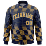 Custom Full-Zip Color Block Letterman Jackets Stitched Letters Logo for Men