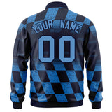 Custom Full-Zip Color Block Varsity Baseball Jacket Stitched Text Logo for Adult/Youth