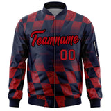 Custom Full-Zip Color Block Varsity Baseball Jacket Stitched Text Logo for Adult/Youth