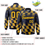 Custom Full-Zip Color Block Varsity Baseball Jacket Stitched Text Logo for Adult/Youth