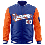 Custom Full-Zip Raglan Sleeves Letterman Bomber Coat Lightweight Stitched Letters Logo