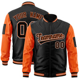 Custom Full-Zip Raglan Sleeves Letterman Bomber Coat Lightweight Stitched Letters Logo