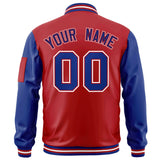 Custom Full-Zip Raglan Sleeves Letterman Bomber Coat Lightweight Stitched Letters Logo