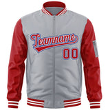 Custom Full-Zip Raglan Sleeves Letterman Bomber Coat Lightweight Stitched Letters Logo