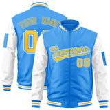 Custom Full-Zip Raglan Sleeves Letterman Bomber Coat Lightweight Stitched Letters Logo