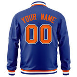 Custom Full-Zip Pure Letterman Bomber Jackets Personalized Stitched Text Logo