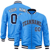 Custom Full-Zip Pure Letterman Bomber Jackets Personalized Stitched Text Logo