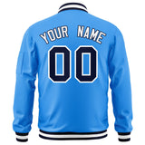 Custom Full-Zip Pure Letterman Bomber Jackets Personalized Stitched Text Logo