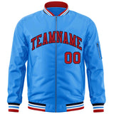 Custom Full-Zip Pure Letterman Bomber Jackets Personalized Stitched Text Logo