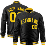 Custom Full-Zip Pure Letterman Bomber Jackets Personalized Stitched Text Logo