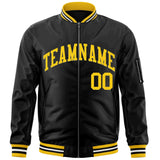 Custom Full-Zip Pure Letterman Bomber Jackets Personalized Stitched Text Logo