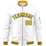 Custom Full-Zip Pure Letterman Jacket Stitched Name Number Logo Unisex