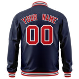 Custom Full-Zip Pure Varsity Baseball Jacket Stitched Text Logo for Adult