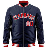 Custom Full-Zip Pure Varsity Baseball Jacket Stitched Text Logo for Adult