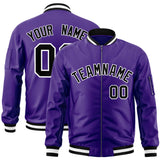 Custom Full-Zip Pure Varsity Baseball Jacket Stitched Text Logo for Adult