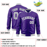 Custom Full-Zip Pure Varsity Baseball Jacket Stitched Text Logo for Adult