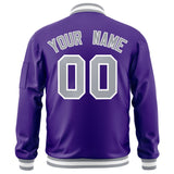 Custom Full-Zip Pure Varsity Baseball Jacket Stitched Text Logo for Adult