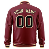 Custom Full-Zip Pure Varsity Baseball Jacket Stitched Text Logo for Adult