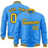 Custom Full-Zip Pure Letterman Jackets Stitched Name Number Logo Big Size