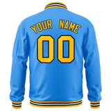 Custom Full-Zip Pure Letterman Jackets Stitched Name Number Logo Big Size