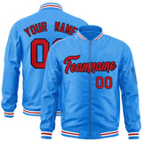 Custom Full-Zip Pure Letterman Jackets Stitched Name Number Logo Big Size