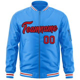 Custom Full-Zip Pure Letterman Jackets Stitched Name Number Logo Big Size