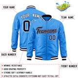 Custom Full-Zip Pure Letterman Jackets Stitched Name Number Logo Big Size