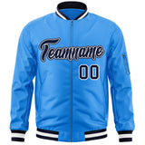 Custom Full-Zip Pure Letterman Jackets Stitched Name Number Logo Big Size