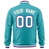 Custom Full-Zip Pure Letterman Jackets Stitched Name Number Logo Big Size