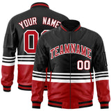 Custom Full-Zip Color Block College Jacket Stitched Text Logo Size S-6XL