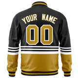 Custom Full-Zip Color Block College Jacket Stitched Name Number Logo