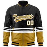 Custom Full-Zip Color Block College Jacket Stitched Name Number Logo