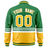 Custom Full-Zip Color Block College Jacket Stitched Name Number Logo