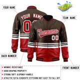 Custom Full-Zip Color Block College Jacket Stitched Name Number Logo